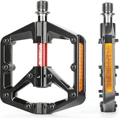 BOFFOX velo pedāļi, MTB pedāļi ar atstarotājiem, 9/16 collas, 3 noslēgti gultņi, velo pedāļi, viegli un neslīdoši, piemēroti kalnu velosipēdam/trekingam/ šosejas velosipēdam