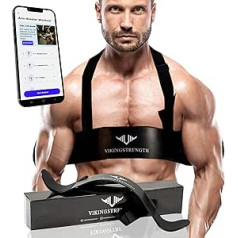 VIKINGSTRENGTH Biceps Triceps Arm Blaster Preacher Curl Effect, Solid Arm Isolator, Palielina muskuļus, Definīcija un Stiprums — augstākās kvalitātes svarcelšanai + V spēka treniņu lietotne