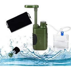 Outdoor Water Filter, 5000L Survival Camping Water Filter for Drinking Water, Portable Water Purifier for Prepper Emergency Equipment (Army Green)