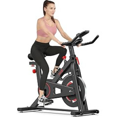 Dripex Exercise Bike with Magnetic Resistance, Dripex Indoor Fitness Bike with 8 kg Heavy Flywheel, Heart Rate Monitor & LCD Monitor, Silent Stationary Bicycles for Home, Max. 150 kg