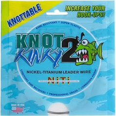 Aquateko Single Beach Nickel-Titan Fishing Leader Knt2Kinky 30 pēdas/9,2 m (5,44 kg - 29,55 kg / 12 mārciņas–65 mārciņas) — elastīgs titāna vads, ražots ASV