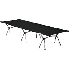 Outsunny kempinga gulta saliekamā alumīnija kempinga gulta ar somas augstumu regulējams līdz 150 kg kravnesība Oxford Black 190 x 65 x 38 cm