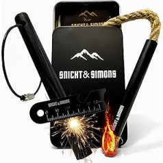 Snicht & Simons - Fire Steel, Fire Starter for Strong Sparks - Perfect for Outdoor Use or Bushcrafting, Magnesium Rod as Lighter Alternative, for Camping / Survival Equipment