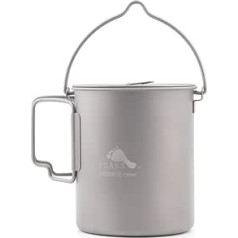 TOAKS Camping Titanium Pot Cup Bowl (375 ml, 450 ml, 550 ml, 650 ml, 700 ml, 750 ml, 900 ml), āra piknika pārgājienu titāna galda piederumi