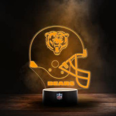 Lielisks zīmols Chicago Bears NFL LED lampas gaismas logotipa ķiveres maiņas režīms ar 6 dažādām krāsām