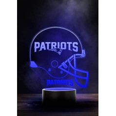 New England Patriots NFL LED lampas gaismas logotipa ķiveres maiņas režīms ar 6 dažādām krāsām