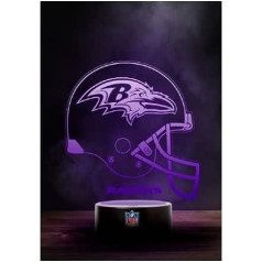 Lielisks zīmols Baltimore Ravens NFL LED lampas gaismas logotipa ķiveres maiņas režīms ar 6 dažādām krāsām