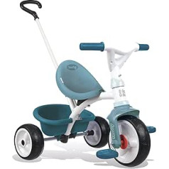 Smoby - Be Move Blue - Children's Tricycle with Push Bar, Seat with Safety Belt, Metal Frame, Pedal Freewheel, for Children from 15 Months