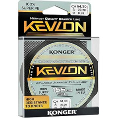 Pīta aukla Konger Kevlon Black Quadruple Braided Line 150 m 0,06 – 0,20 mm (0,07 M