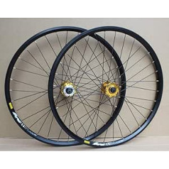 QHY Rims MTB velosipēda riteņu komplekts, 24 collu divslāņu disks / loka bremžu velosipēda ritenis, 8–10 ātrums 32 H (krāsa: B melna)