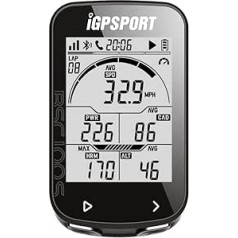 iGPSPORT BSC100S velodatora GPS ar 2,6 collu ekrānu, ANT+ velosipēdu datoru, bezvadu ūdensnecaurlaidīgu IPX7 velosipēda spidometru un odometru, 40 stundu akumulatora darbības laiku