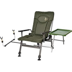 Carp Fishing Chair Camping Chair F5R ST/P Deluxe Carp Fishing Chair with Extra Height and Table, Fishing Rod Holder