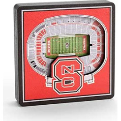 YouTheFan NCAA NC State Wolfpack — Kārtera Finlija stadiona 3D stadiona skata magnēts, komandas krāsas, mazs