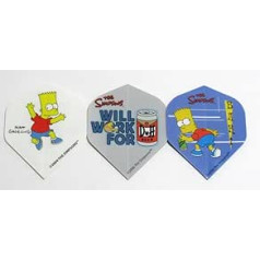 JAV smiginio 3 rinkiniai (9 skrydžiai) Simpsons Bart Homer Duff standartiniai smiginio skrydžiai – 3 kolekcija