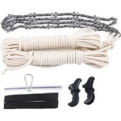 48 Inch High Reach Limb Hand Chainsaw Set Hand Rope Saw Wood Garden Saw Hand Chain Made of 65 Manganese Steel for Outdoor Garden Camping