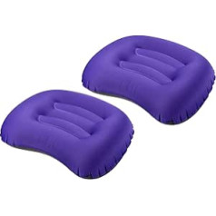 PATIKIL 2 Pack 17 x 13 Inflatable Cushion Large Ultralight Camping Travel Pillow Desk Rest Pillow Sleeping Pillow for Hiking Backpacking Office Purple
