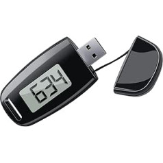 3D Pedometer for Walking, Pedometer for Steps and Kilometers, USB Charging with Backlight, Precise Pedometer with Removable Clip and Lanyard, Simple Pedometer for Walking