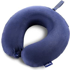 Fabuday Travel Pillow Atmiņas putu kakla atbalsta spilvens lidmašīnas automašīnas birojam ar noņemamu aizdares mīkstu, mazgājamu pārvalku