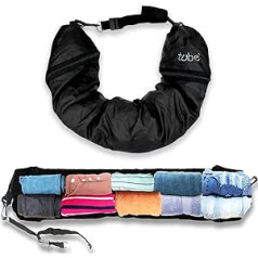 Tubular Travel Pillow - Carry On - Fill Your Clothes In This Neck Pillow And Save On Carry-On Luggage, Black, Tube