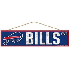 Wincraft NFL Buffalo Bills SignWood Avenue dizains, komandas krāsa, 10,2 x 43,2 cm