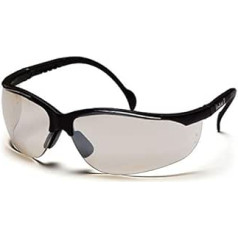 (12 porų) Pyramex Venture II akiniai juodi rėmeliai / vidinis-lauko veidrodinis lęšis nuo rasojimo (SB1880ST)