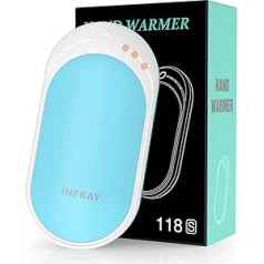 infray Rechargeable Hand Warmer, 1 Pack Hand Warmer, Reusable, 5200 mAh Electric Portable Pocket Warmer/Power Bank, Double Sided Heater, USB Hand Heater, Great Winter Gift for Women and Men