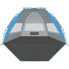 TAGVO Beach Shelter, UV Protection Beach Tent, Portable Pop-Up Tents, Shelters for the Beach, Sun Protection, Good Ventilation, 4 Person Sun Protection Tent, Camping Shelters