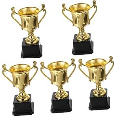 STOBOK Pack of 5 Children Competition Trophy Lot Filler Bērnu balvas Trofeja bērniem Studentu trofeja Toddler Winner Trophy Zelta trofejas trofejas ballīšu dāvanām Bērnu plastmasas trofejas