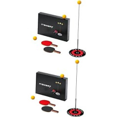 Kisangel 2 rotaļlietu komplekti bērniem Dāvana bērnu dzimšanas dienā galda teniss galda tenisa nūja galda tenisa trenažieris Ping Pang rotaļlieta piekārtiem galda tenisa treniņiem, vingrošanas rīki