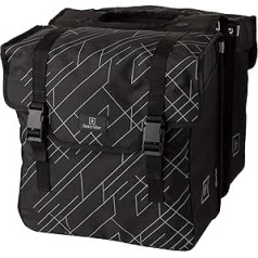 FastRider Dex dubultā velosipēdu soma Pannier bagāžniekam, 36L sānu kabatas velosipēdam, ūdeni atgrūdošs, atstarojošs, 100% pārstrādāts poliesters - melns