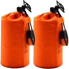 Bemvp 2 Pack Outdoor Sleeping Bag Lightweight Thermal Bivy Bag Portable Blanket for Camping Hiking Orange