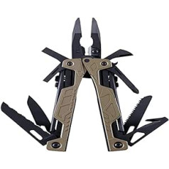 LEATHERMAN - OHT multiinstruments, darbināšana ar vienu roku, ar 16 praktiskiem instrumentiem, brūns koijots ar brūnu MOLLE maciņu