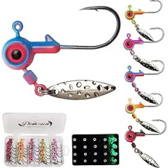 Dovesun Jig Heads Set Underspin Jig Heads Makšķerēšanas āķi Crappie Jigs 1,75 g 3,5 g 7 g 10 g 20 Gab. / 30 Pieces