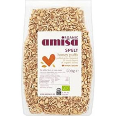 Amisa Organic – Speltų pūkai – Medus – 200g (6 dėklas)