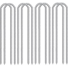 Lieljaudas cinkoti stiegrojuma stabi ar vītņotiem zemes spraudņiem Telts mietiņi teltīm batutiem Pavasara kempinga un dārza žoga stabi 30 cm (8 iepakojumi)