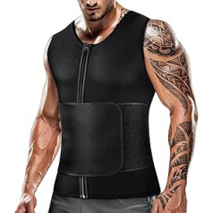 Cimkiz Sauna Sweat Vest for Men Waist Trainer Zipper Neoprene Sauna Suit Tank Top