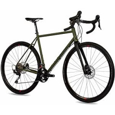 Airtracks vīriešu grants velosipēds 28 collu velosipēds JB-04 CrMo Shimano 2 x 10 ātruma GRX 400 - olīvzaļš matēts - rāmja augstums 53 cm, 55 cm un 57 cm - modelis 2022