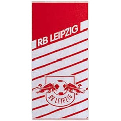 RB Leipzig vannas dvielis — svītra — sarkanas/baltas svītras 70 x 140 cm vannas dvielis RBL — plus grāmatzīme We Love Football