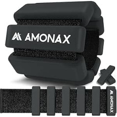 Amonax Weight Cuffs potīšu atsvaru komplekts, fitnesa svari kājām un rokām, 2x0,5 kg/1kg plaukstas svari sievietēm vīriešiem, pilates svari kāju svari treniņu svari jogai, dejām