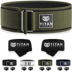 Titan Armour® pašbloķējoša svara celšanas josta | Iekļautas svara celšanas siksnas | Fitnesa josta Crossfit, Pauerliftingam, Deadliftingam, Olimpiskajam pacēlumam un pietupieniem | vīriešiem un sievietēm | Lielbritānijas zīmols