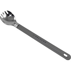 Valtcan Titanium Long Handle Spork Pulished Bowl Camping Keychain