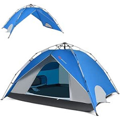 COSTWAY Pop Up Tent for 4 People, Camping Tent, Double Layer, Pop Up Tents, Family Tent with Removable Rain Cover, Sun Protection for Hiking, Party, Fishing