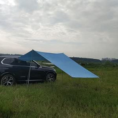 DAZZLEEX nešiojama automobilio šoninė tenta lauko stovyklavimui – vandeniui atspari stogo palapinė mėlyna