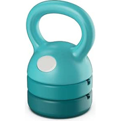 Regulējams Kettlebell komplekts, 12 lb, spēka treniņš, tējkanna, svars vīriešiem/sievietēm, mājas trenažieru zāle — 4 dažādi iestatījumi 5/8/9/12 mārciņas (zils)