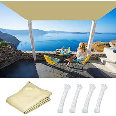 Sun Protection Wind Protection 1.5 x 3.4 m 98% UV Protection Wind Protection Weather Protection Wind Protection Canopy 4 x 1.5 m Ropes for Garden Camping Cream Colours