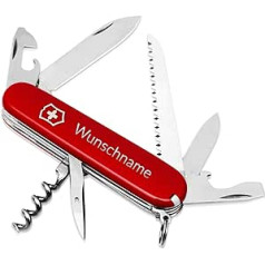 Victorinox Camper Pocket Knife with Engraving I Gift for Men I Birthday Gifts I Knife with Engraving I Swiss Pocket Knife Personalized I 13 Functions