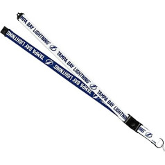 Rico Industries Tampa Bay Lightning NHL štrope, oficiāli licencēts produkts, divpusēja druka, ideāli piemērota jebkuram fanam un studentam, noņemama sprādze, droša, funkcionāla un viegla