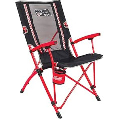 Coleman Bungee Folding Chair with Steel Frame for Relaxing, Camping Chair with Armrests and Drink Holder, Transport Bag, up to 136 kg