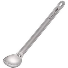 ATiAP Titan Spoon Spork ar garu rokturi, 21,5 cm garš, titāna kempinga karote ar pulētu bļodu, piemērota āra kempinga pārgājienu piknikam