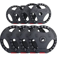 Gorilla Sports® svara disku komplekts/atsevišķs plastmasas satvērējs 1,25-15 kg Svari ar 30/31 mm urbumu